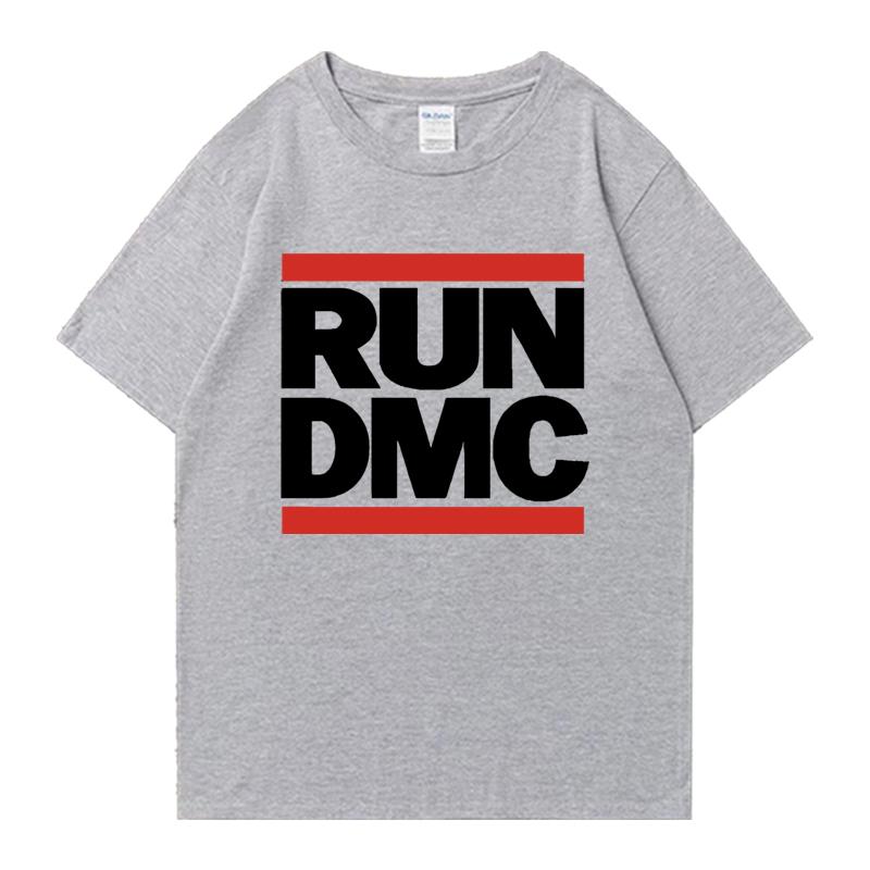 RUN DMC Grafikdruck Rundhals Oversized T-Shirt Streetwear 100% Baumwolle Herren Damen Kurzarm T-Shirts Beliebte Unisex Oberteile