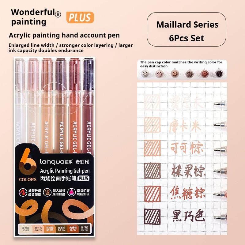 Languo 6/24/36/54/72/90 Colors Acrylic Painting Handbook Pens Multi-Color Gel Pen Student Neutral Pen Writing Marker Stationery
