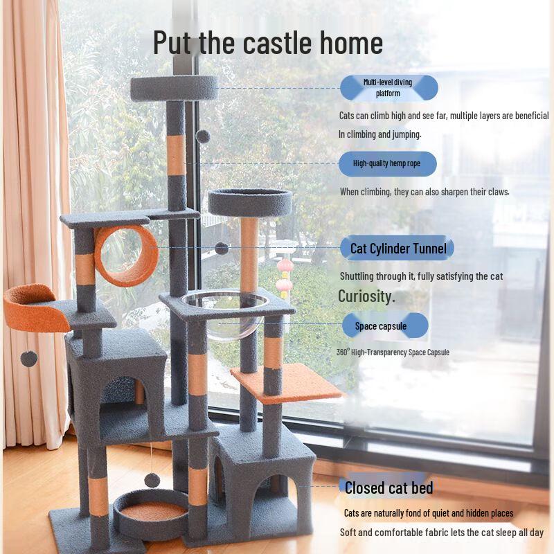 Luxury Integrated Cat Climbing Tree with Nest