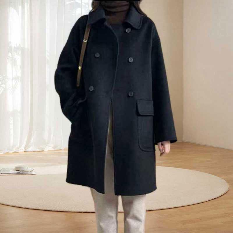 

2025 Women s Slim Fit Korean Style Double-Sided Cashmere Coat, Mid-Length and Age-Reducing M Length 82 cm, Up to 62.5 kg
