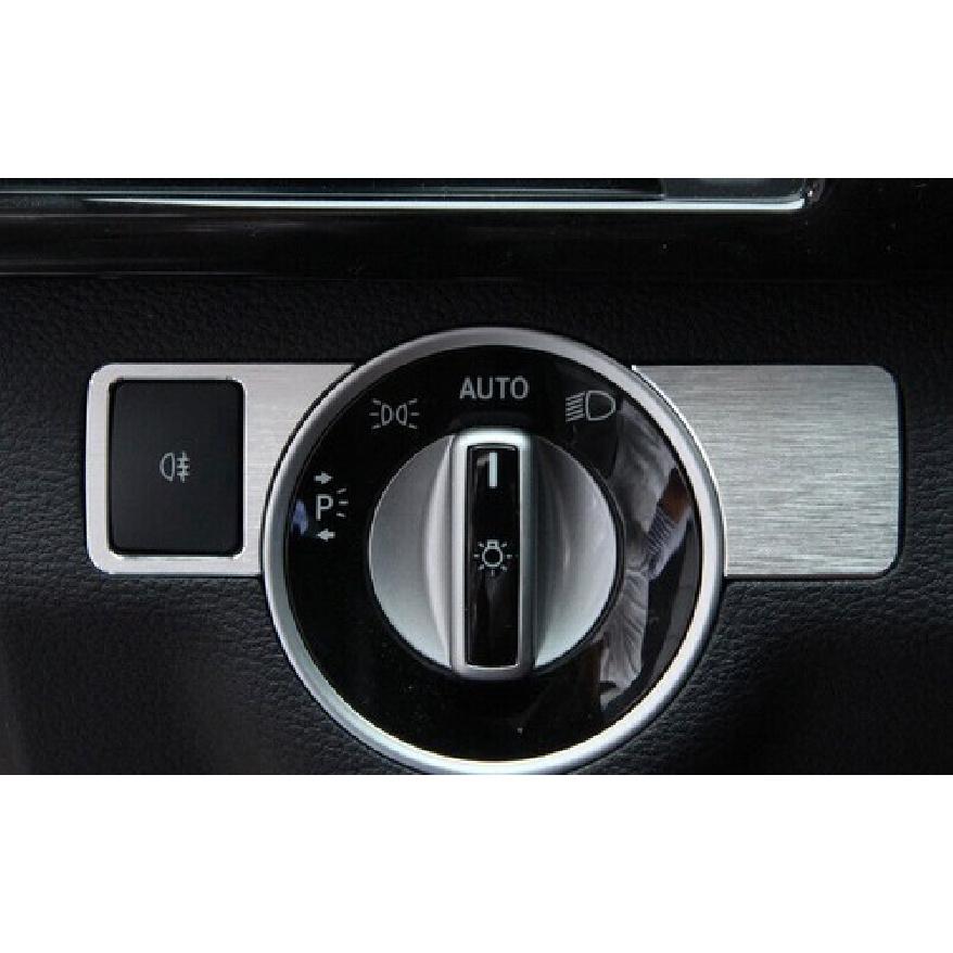 For Benz G-Class Silver Aluminum Cover Trim Car Headlight Switch Control 04-2018