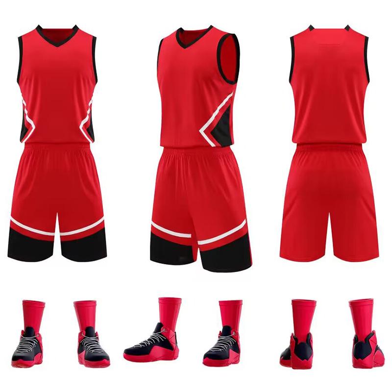 Customizable Men's Basketball Team Uniforms with Number Printing