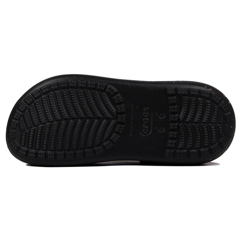 Crocs Classic Crush Puffs Sweetheart Leopard Print Sweet Cool Hot Girl Splashed Ink Hole Shoes Unisex Same Black Pink