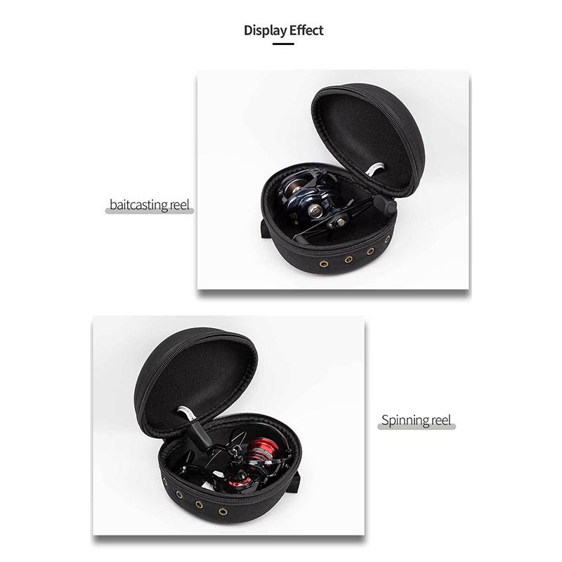 Portable Fishing Reel Bag Protective Case Black 16.5Cm Waterproof Eva Outdoor Cover Boxs For Spinning Reel Fishing Tools Tackles