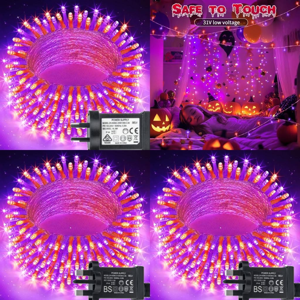 Halloween Fairy String Lights 200 Led 20m With 8 Modes For Festive Decoration