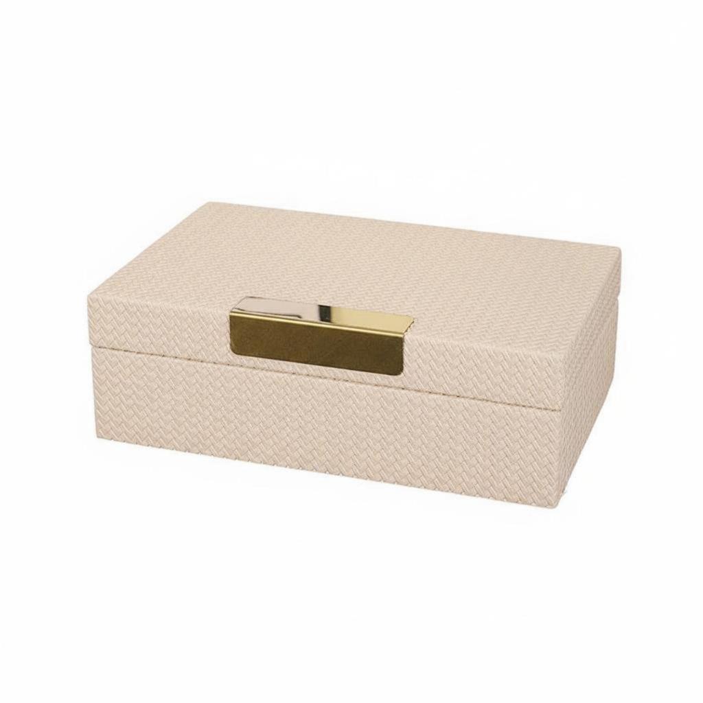 Faux Leather Jewelry Box Multi-Purpose Modern Trinket Case Stylish Design