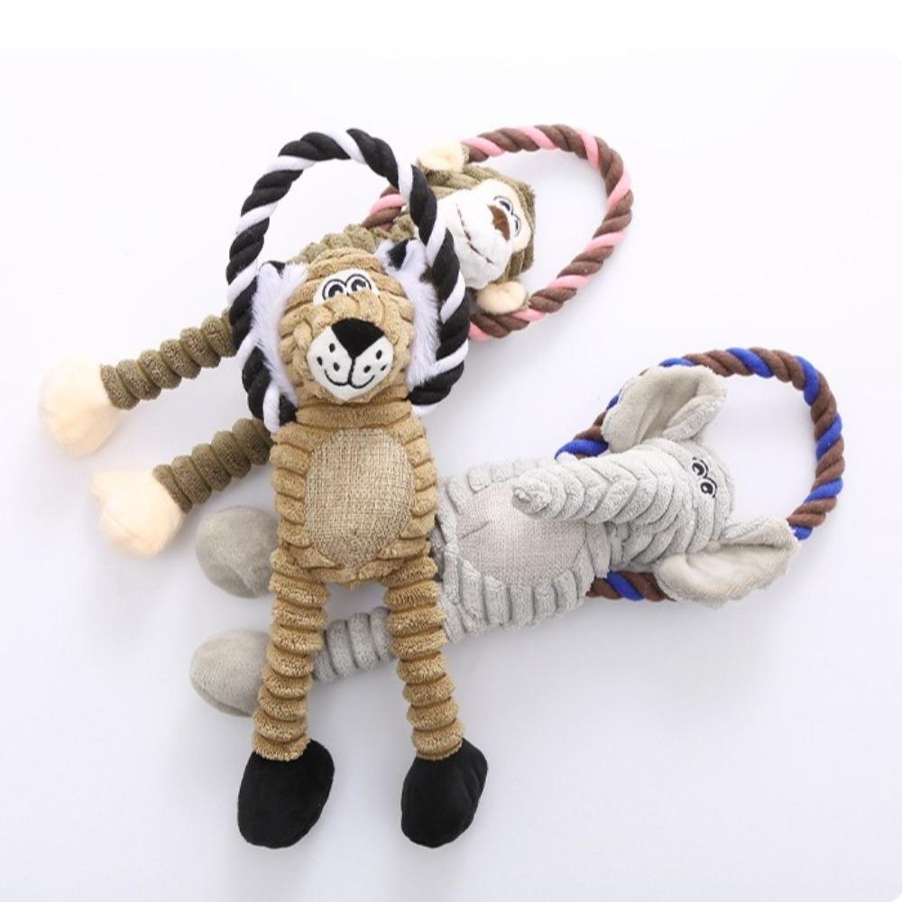 Interactive Training Plush Dog Toys Bite Resistant Teeth Grinding Squeaky Toys Braiding Rope Durable Puppy Teething Toys