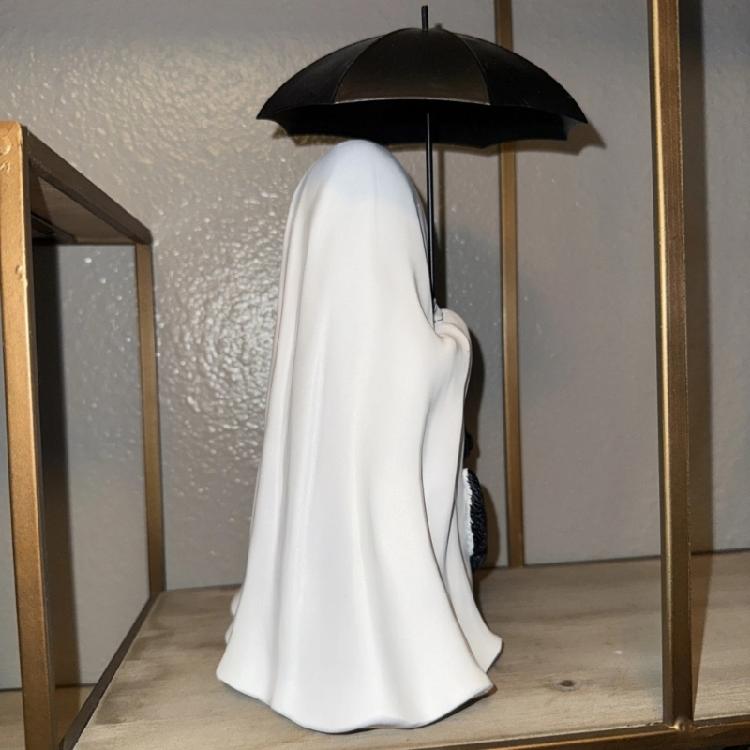 Estatueta Miniatura de Gatos Fantasmagóricos e Pretos Resinas Ornamento Halloween Decorações Góticas Para Compactos Espaço de Convivência Escritório Área de Trabalho