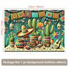 Cheerful decoration | Luminous Mexican 2D background banner 1 piece festive polyester wall covering with sombrero motif DJH