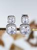 Hot-selling Double-layer Square Full Diamond Earrings, Women's Temperament Dinner Versatile Retro Court Style Jewelry