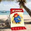 Customizable personalized beach towels Paddington Bear themed designs.Suitable for the beach, yoga, sports;ideal as beach accessories
