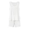 Women's Pajamas Set Sleeveless O-Neck Tank Top with Shorts Sleepwear Set Summer Casual Two-Piece Lounge Suit