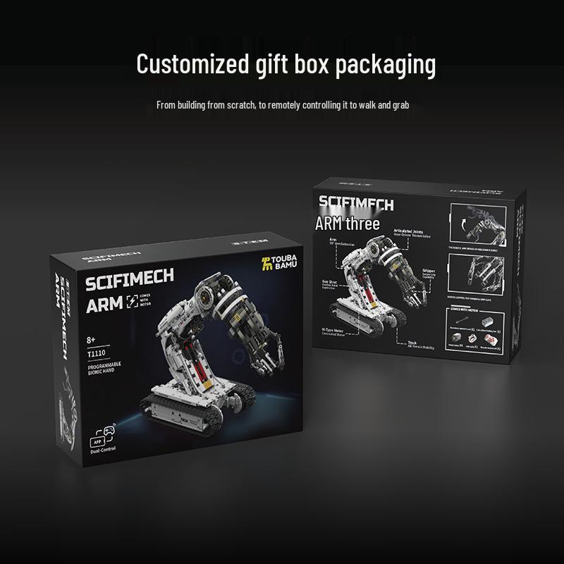 Mu T1110 Electric Remote Control Robotic Arm Building Blocks - Compatible with Lego and Programmable.