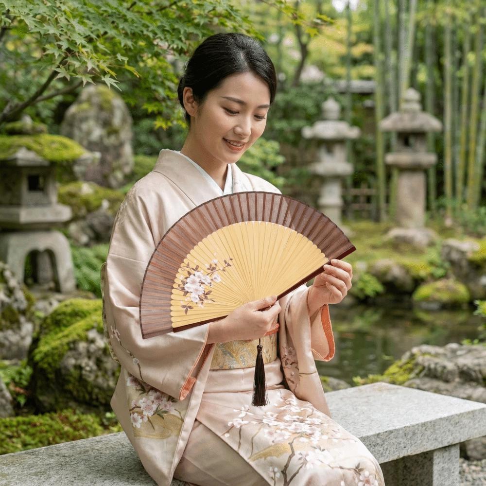 Floral Pattern Silk Bamboo Fan Exquisite Dance Fan Portable Chinese Style Fan Home Decoration