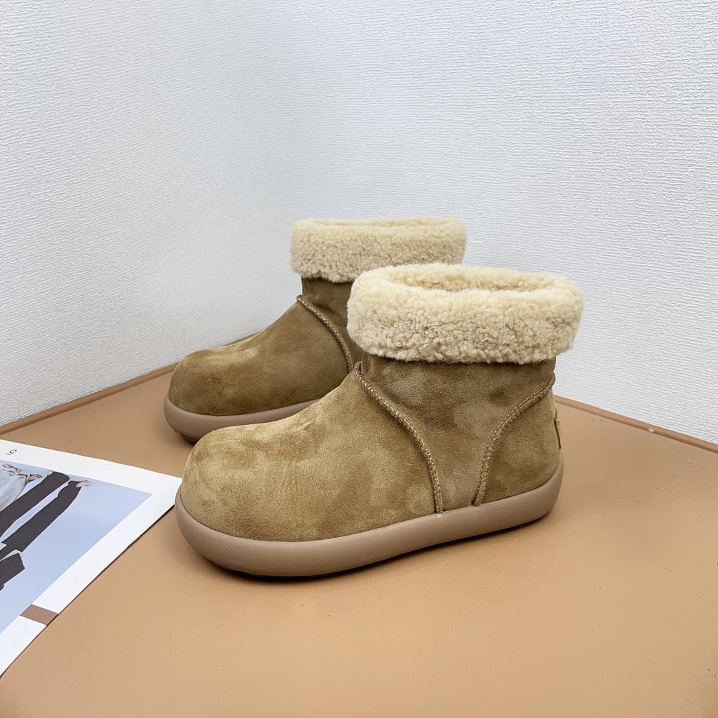 Lamb Wool Snow Boots Women's New Winter Piled Thickened Thick-soled Non-slip Warm Short Boots