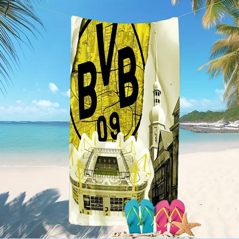 Beach Towel with Borussia Dortmund Pattern - Soft,absorbent,machine Washable Lightweight&Modern,swimming,Travel Essentials