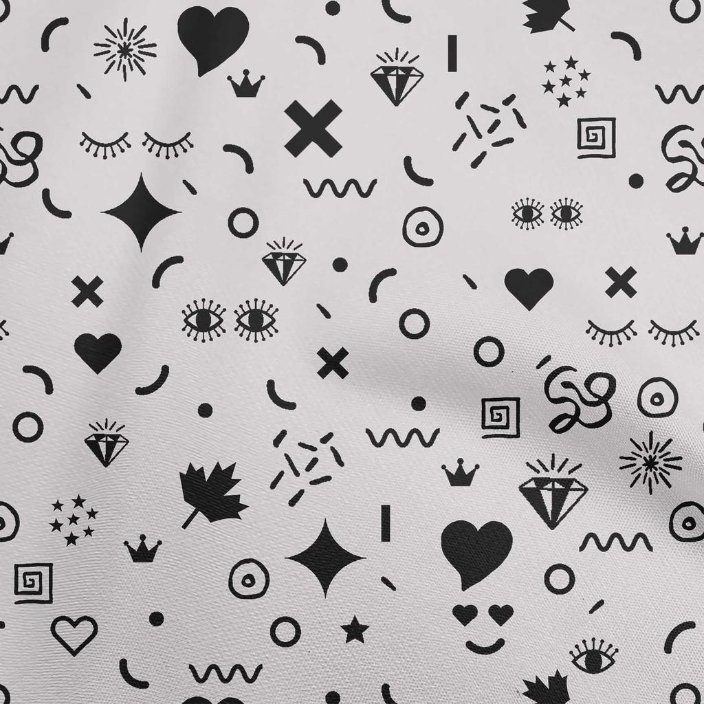 oneOone Bavlněná Flex Šedá Látka Doodle Šaty Materiál Látka Tisk Látky Po Metru 40 Palců