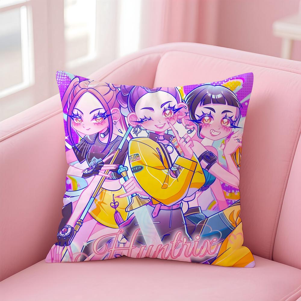 Anime K-pop Demon Hunter Cushion Cover Comfortable Reversible Pillow Cover Ideal for Car Sofa Bedroom & Beyond