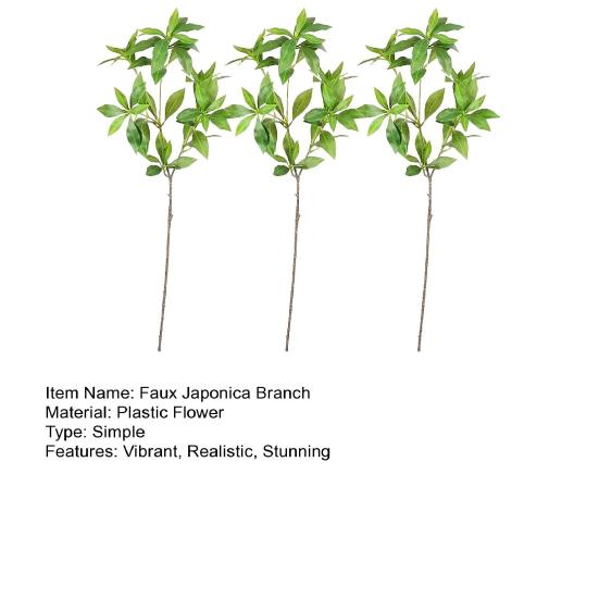 Real Touch Faux Japonica Leaf Branch 30.7 Inch Artificial Greenery Stems for Vase Filler Home Office Wedding Shop Centerpiece
