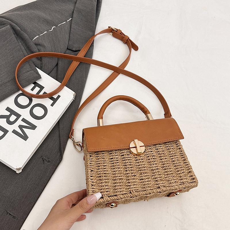 Summer Box Small Purse and Handbags For Women Rattan Straw Woven Crossbody Shoulder Bags Female Fashion Travel Beach Bags Boho