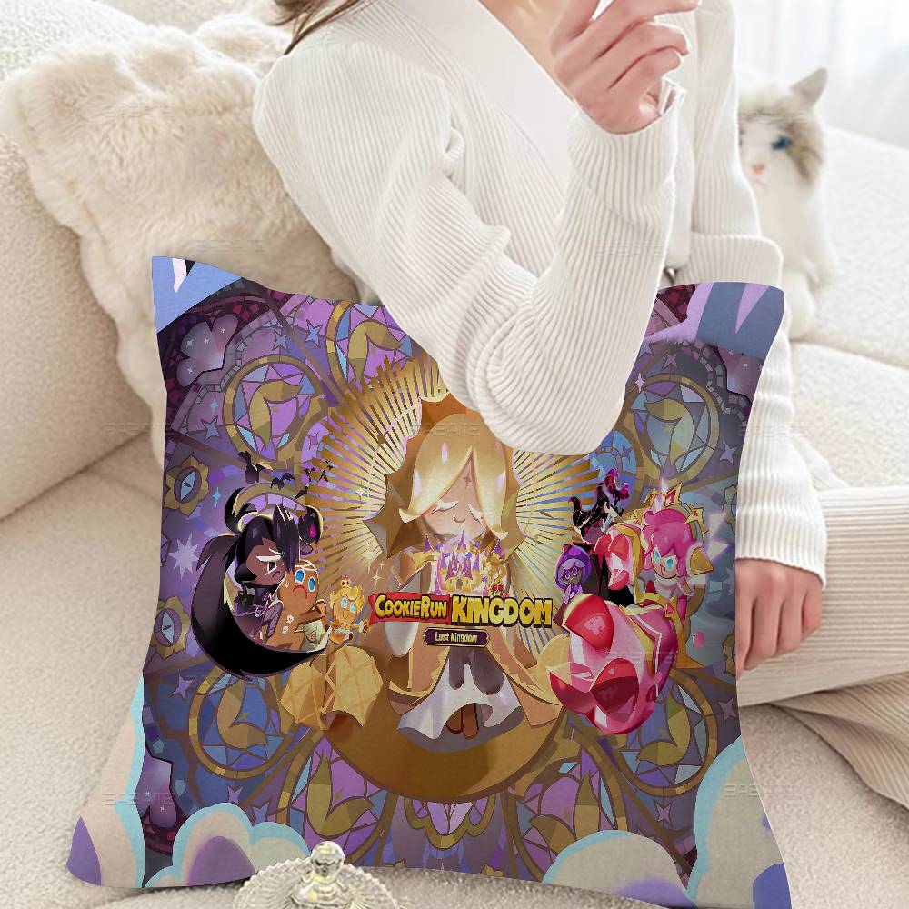 Anime Cookie Run K-Kingdom Cushion Cover Car Throw Pillow Case For Sofa Car Christmas Gift 40x40cm 45x45cm