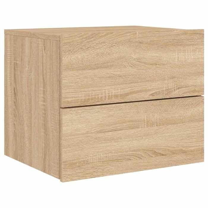 Wall-mounted Bedside Table - Maison Exclusive - Integrated RGB LED - Sonoma Oak - 50x39x41 Cm