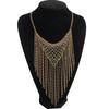Waterproof Multi-Layer Tassel Necklace Non Tarnish Multi Strand Chain Necklace  Light Luxury Style