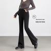 Handu Yishe Premium Fleece-Lined Black Flare Pants