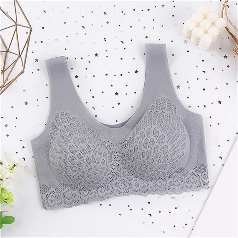 High Quality Women Seamless Underwear Fashion Lace Sexy Back NO Steel Ring Vest One-piece Bra