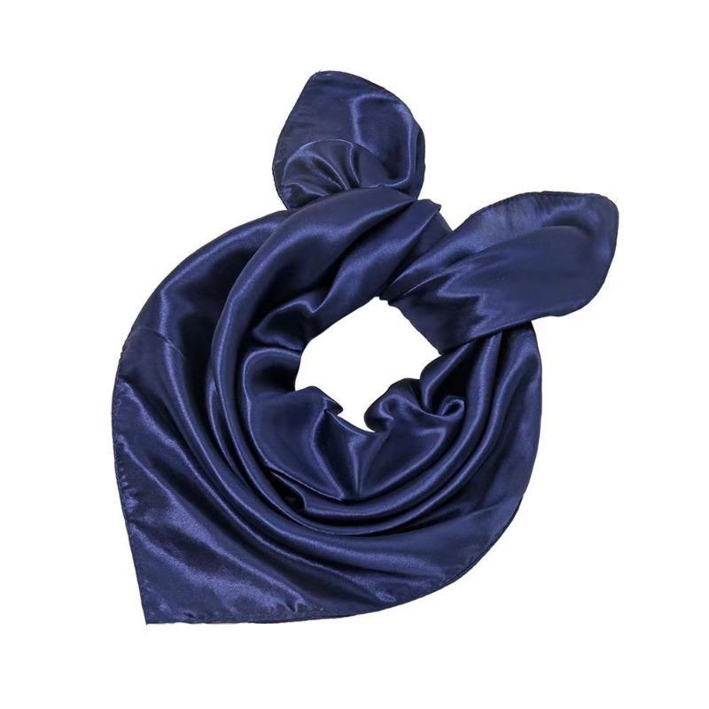Women Elegant Square Scarf Solid Small Hair Tie Band For Business Party Head Neck Silk Satin Scarf CLE