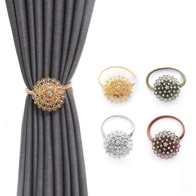 Magnetic Tiebacks for Curtains, 2 Pack Flower Curtain Tiebacks Curtain Buckle Clips for Home Office Decoration