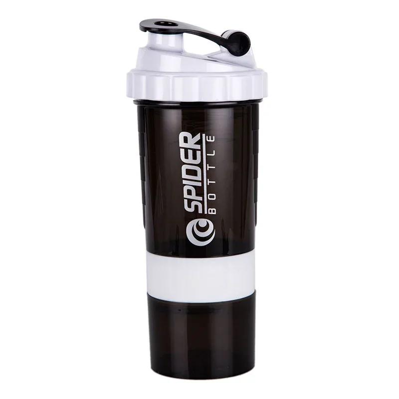 3 Schichten Shaker Proteinflasche Pulver Shaker Becher Große Kapazität Wasserflasche Plastik Mischbecher Bodybuilding Trainingsflasche