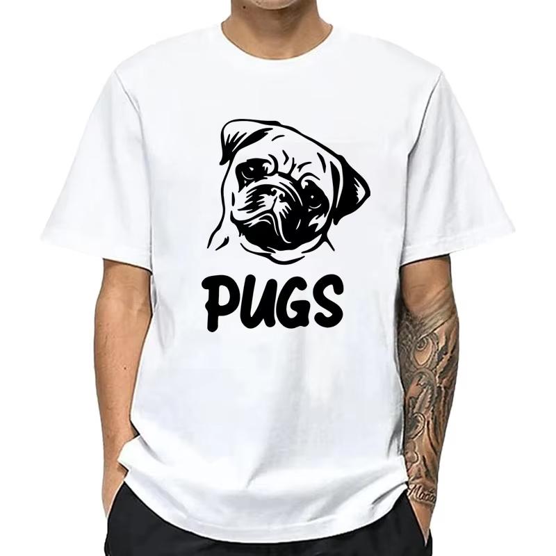 Pugs Pug Dog Graphic Tshirt Unisex Unisex Cute Pet Animal Print Casual Short Sleeve Crew Neck Dog Lover Streetwear Tee