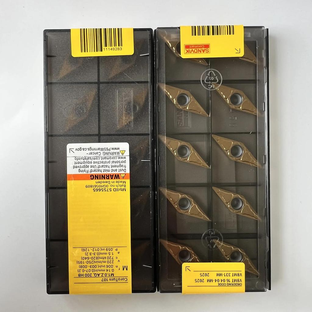 Original Sandvik / VBMT160404-MM 2025 /  CNC Lathe Carbide Blade 10 Pcs
