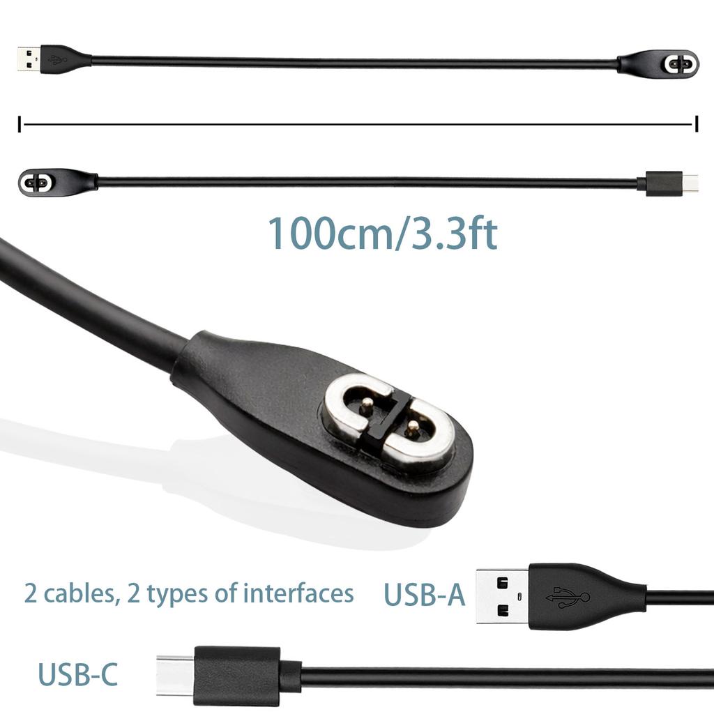 Pack Charging Cables Compatible with Shokz Bone Conduction Headphones, Chargers for Aftershokz Aeropex AS800, Shokz OpenRun Pro, Mini, and OpenComm
