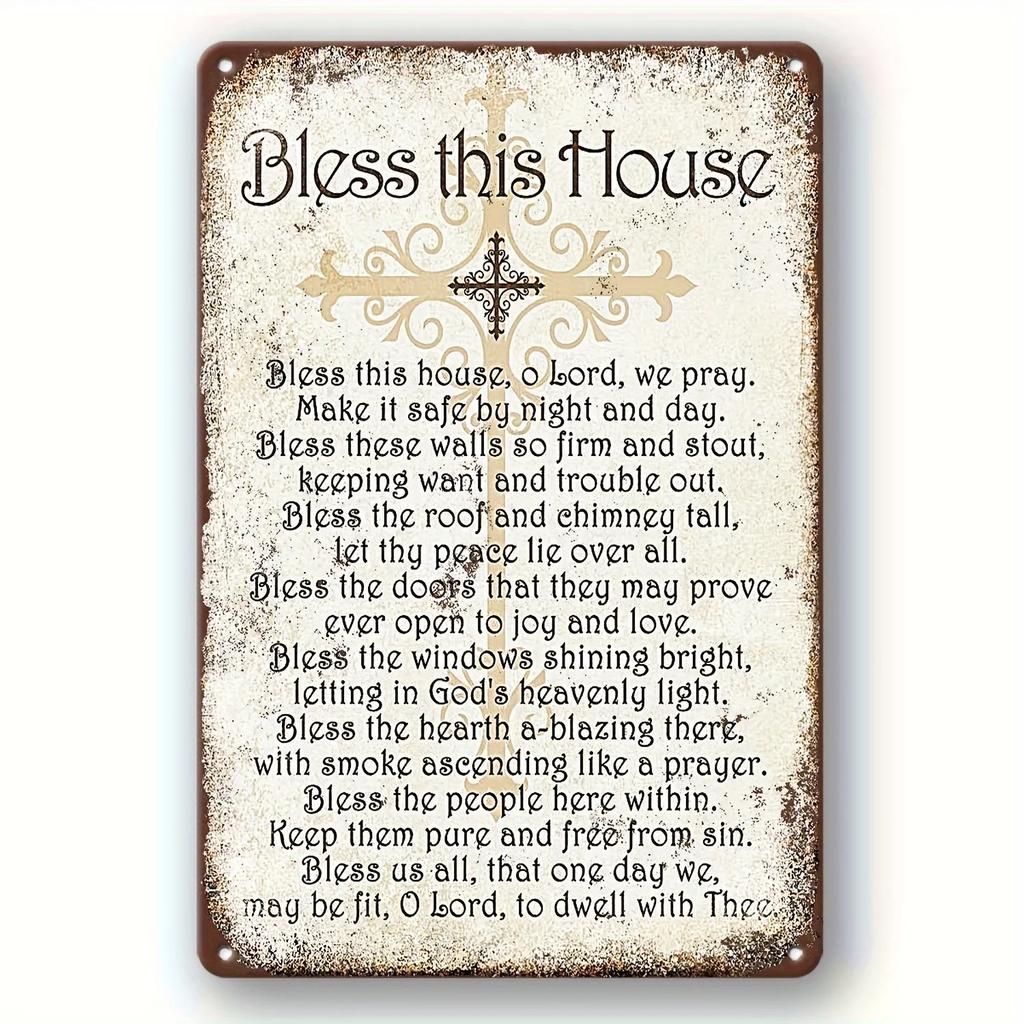 Vintage Metal Tin Poster Dear God Psalm Bible Metal Tin Signs Posters Plate Religious Home Decoration for Cafe Clubs Home Church