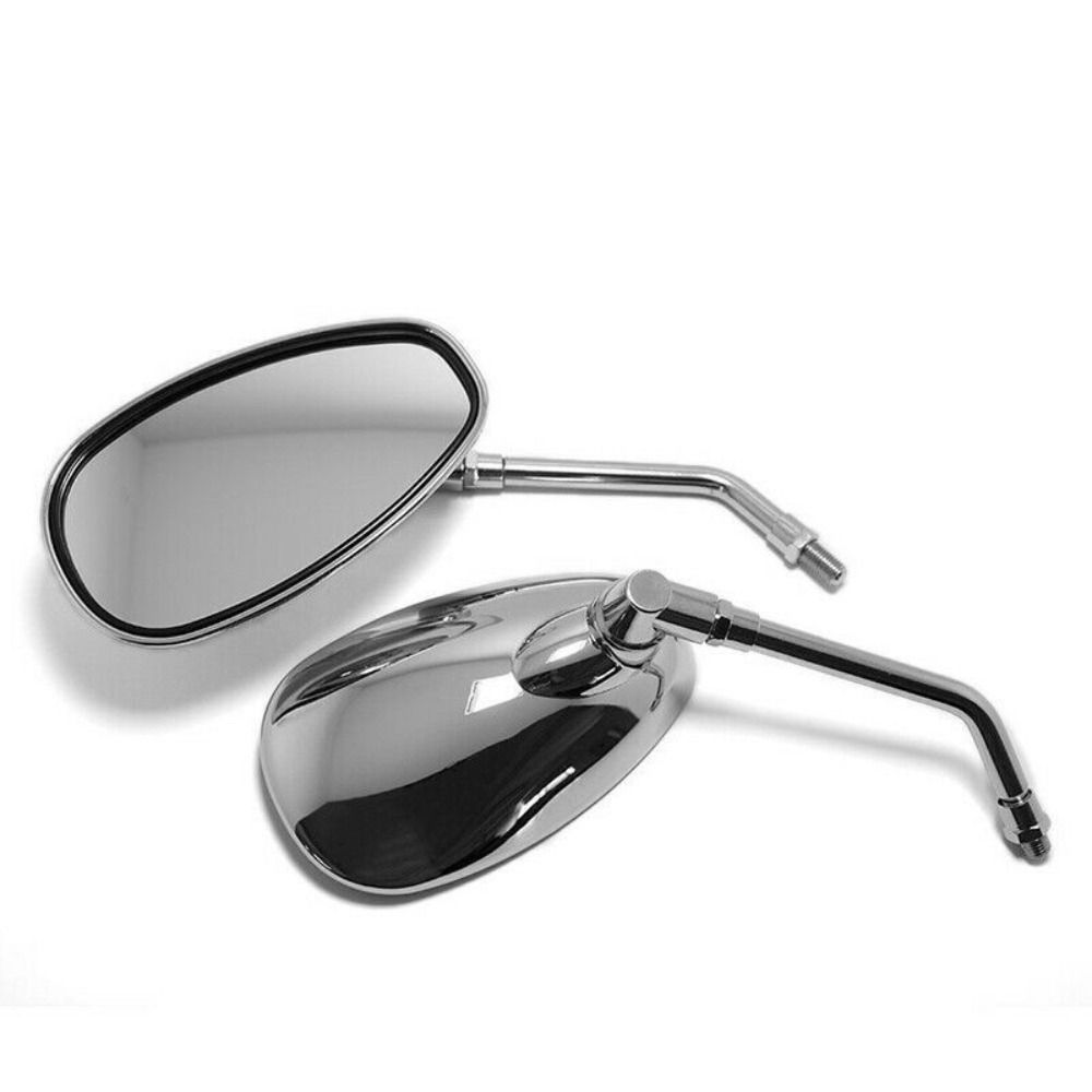 Rotatable Motorcycle Rear View Mirrors Chrome Handle Bar End Mirror for 10 mm ID Handle