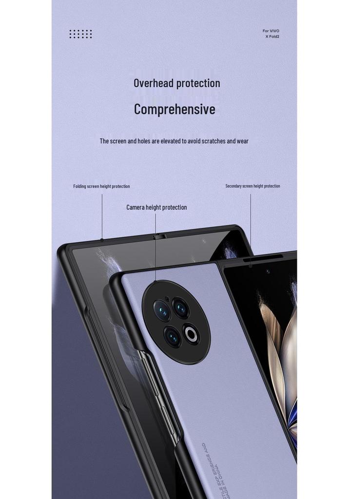 Vivo X Fold5 Luxury Leather Business Protective Case – Anti-fall, Plain Leather Grain Design
