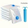 6 vacuum storage bags with manual pumps - reusable, portable, and airtight - perfect for home and travel
