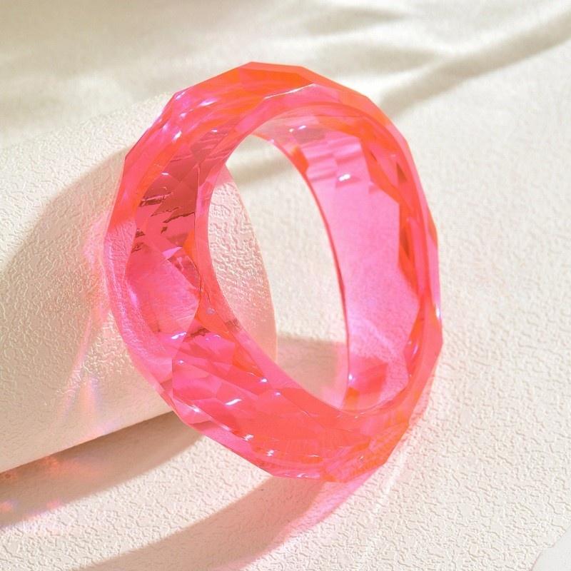 

Asymmetric Cutting Transparent Resin Acrylic Bangles For Women Geometry Bangle Bracelets Charm Thick Simple Party Hand Jewelry
