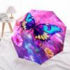 1pc Ladybugs, Butterflies Pattern Umbrella Portable Folding Umbrella Iron Frame Hole Bone Structure Outdoor Home Umbrella