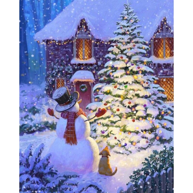 

Новый 5D DIY алмазная живопись Снежная сцена Алмазная вышивка крестиком полная круглая дрель ремесла домашний декор Рождественский подарок Full Round 15x20CM