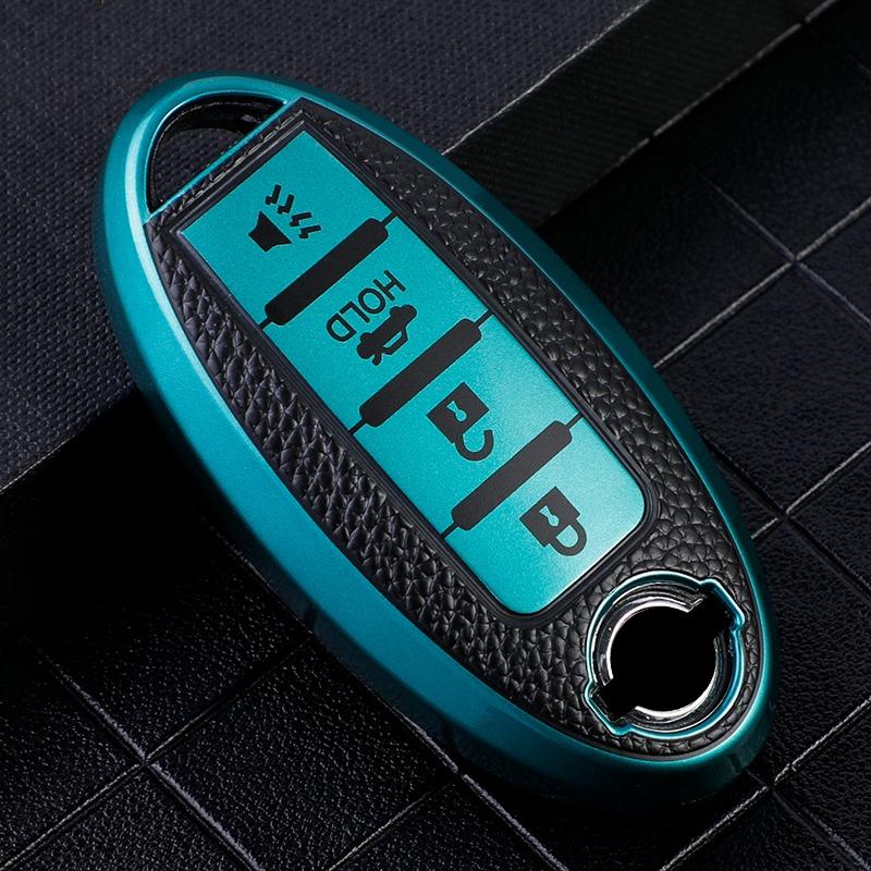 TPU Läder Bilnyckelfodral Skydd för Nissan Leaf Micra Qashqai J11 J10 X Trail T32 Versa Note Patrol Nyckelfodral Tillbehör