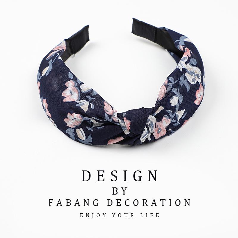 Korean Style Women's Striped Criss-Cross Bow Headband for Yoga & Face Washing