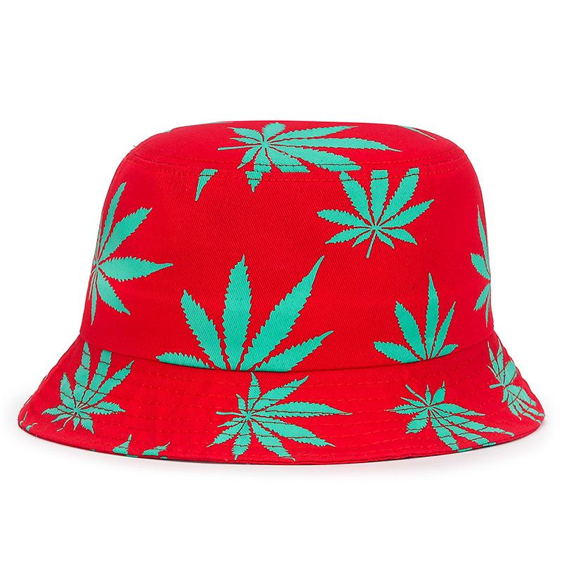 Black Leaf Bucket Hat Summer Coconut Tree Unisex Simple Bob Caps Hip Hop Gorros Men Women Panama Cap Beach Fishing Boonie Sunhat