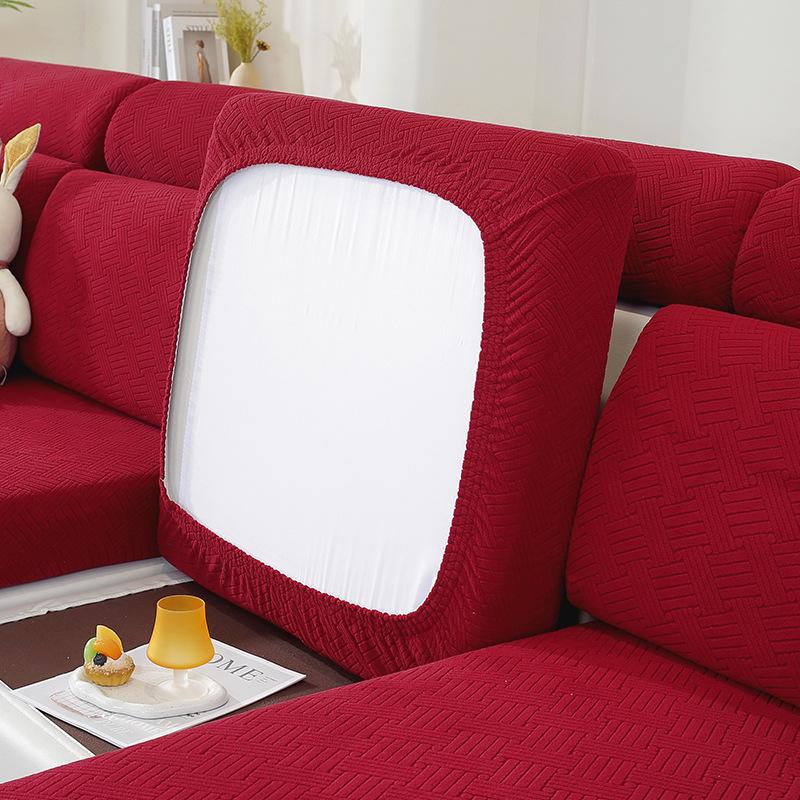 Universal Non-Slip Stretch Sofa Cover - Solid Color, All-Season Full Wrap Cushion Protector