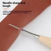 Leather Hole Punching Kit Wooden Handle Awls With Protective Case Leather Stitching Awl For Bag Making Repair