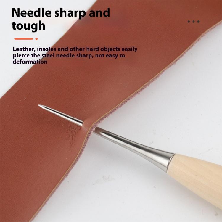 Leather Sewing Punch Tool Set Rustproof Steel Awl And Smooth Wooden Handle For Craft Enthusiasts