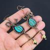 Tibetan Turquoise Earrings Gemstone Jewelry, 999 Copper Wire Wrapped Handmade Earrings, Latest Design Jewelry