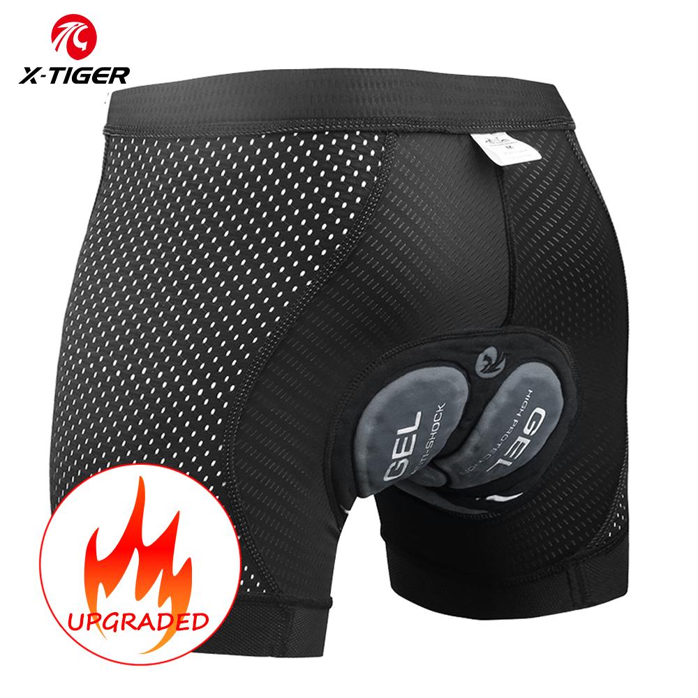 X-TIGER Herren Radunterwäsche Shorts 5D Gepolstertes Gel MTB Radhose Anti-Rutsch Beinabschluss Atmungsaktives Netz Radunterwäsche